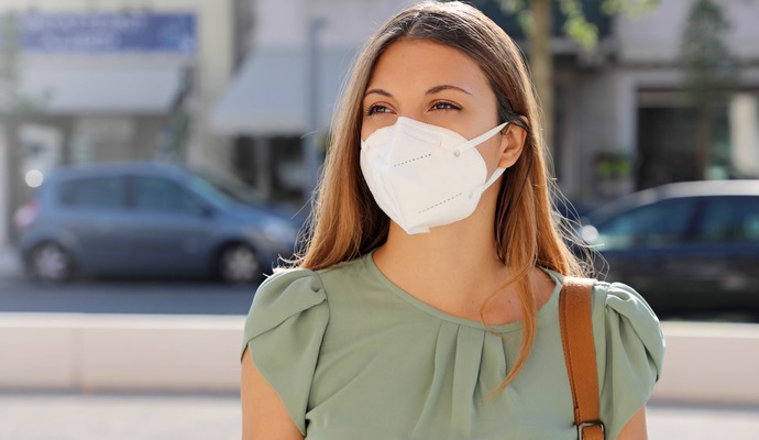 Woman with surgical mask